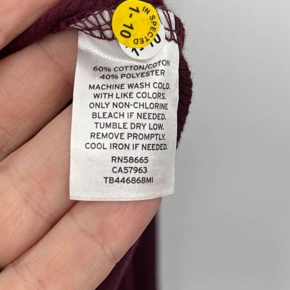 Treasure & Bond Long Sleeve Ringer T-Shirt in Maroon and Navy NWT Size XS - Picture 7 of 8